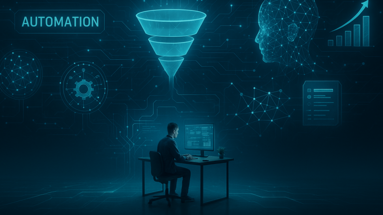 Embudos de ventas automatizados en acción, ilustrando estrategias y crecimiento.