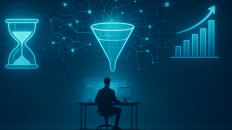 Emprendedor enfocado en la gestión del tiempo utilizando herramientas digitales.