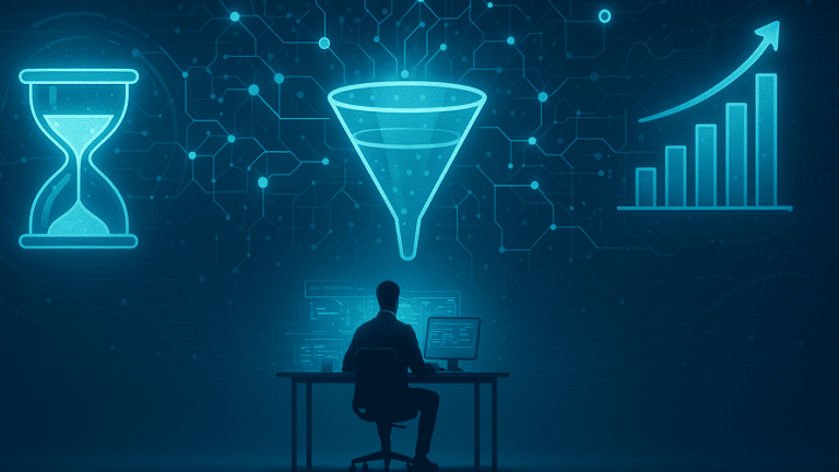 Emprendedor enfocado en la gestión del tiempo utilizando herramientas digitales.
