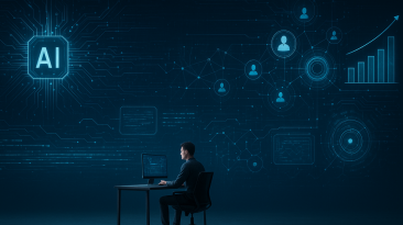 Emprendedor en un entorno digital optimizando su negocio de multinivel.