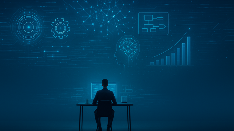 Emprendedor superando desafíos con resiliencia, enfocado en el crecimiento personal y profesional.