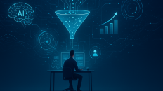 Gráfico de automatización de generación de leads con inteligencia artificial y marketing digital.