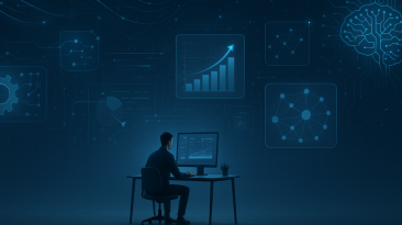 Emprendedor gestionando un sistema digital escalable
